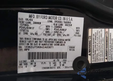 2004 Ford Explorer Limited z USA, uszkodzony, nr VIN 1FMZU75K84ZA03871